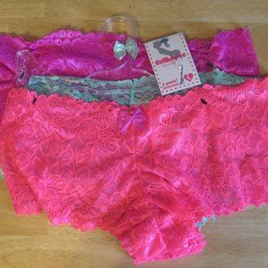 Dollhouse Large Pink Green Magenta Boyshorts NEW